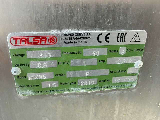 Talsa - 2019 - mix pv 95l - mengmixer - afbeelding 6 van  6