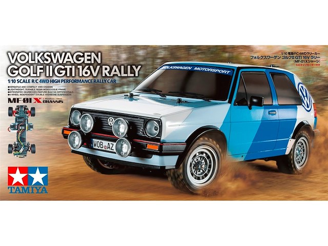 Tamiya vw golf mk2 gti 16v rally rc modelbouw auto - afbeelding 3 van  4