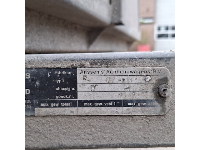Tandemas aanhanger, anssems, a-s1450-2513, 1997 - afbeelding 14 van  26