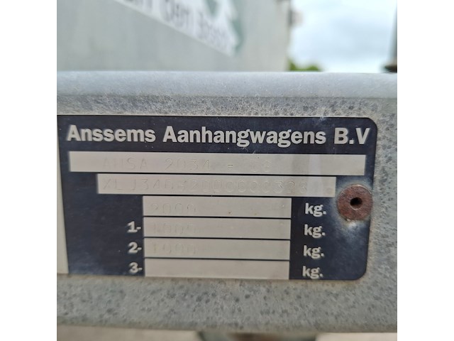 Tandemas aanhanger anssems, ps, bouwjaar 1999 - afbeelding 8 van  16