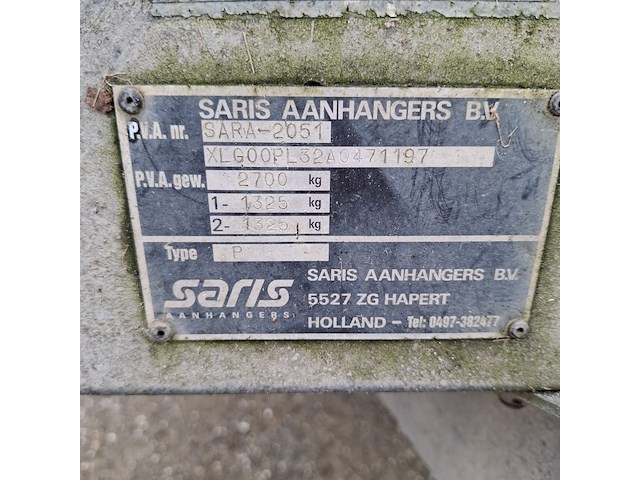 Tandemas aanhanger, saris, p, 2009 - afbeelding 2 van  18