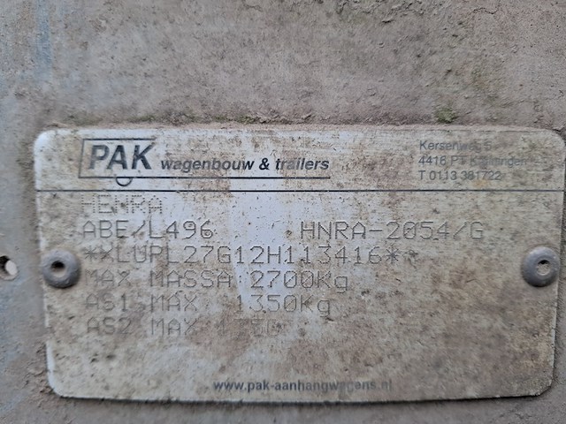 Tandemasser aanhangwagen, henra, pl 2, 2012 - afbeelding 3 van  17