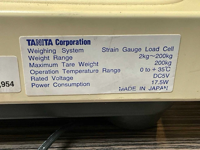 Tanita tbf-300 body composition analyzer - afbeelding 5 van  5