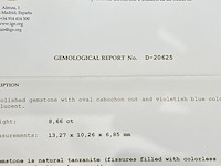 Tanzaniet - 8.66 carat natuurlijke tanzaniet (gecertificeerd) - afbeelding 3 van  4