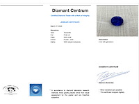 Tanzaniet 8.63 carat natuurlijke tanzaniet gecertificeerd - afbeelding 2 van  3