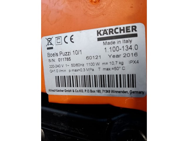Tapijtreiniger - 230v, kärcher, puzzi 10/1, 2017 - afbeelding 6 van  6