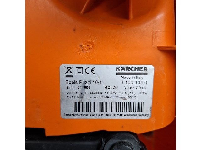 Tapijtreiniger - 230v kärcher, puzzi 10/1, bouwjaar 2017 - afbeelding 5 van  5