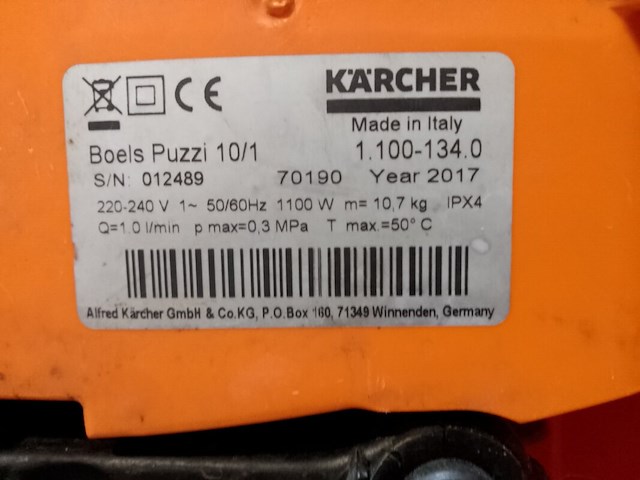 Tapijtreiniger 230v ~, kärcher, puzzi 10/1, 2017 - afbeelding 5 van  5