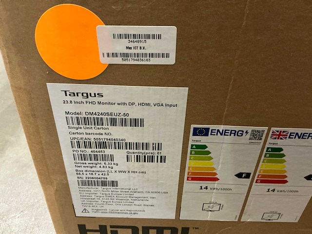 Targus 23.8’’ fhd monitor - afbeelding 2 van  3