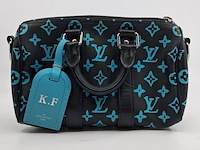 Tas, louis vuitton, keepall, zwart/turquoise - afbeelding 1 van  11