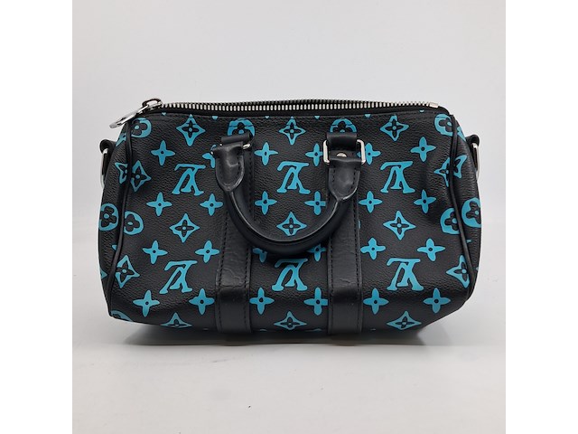 Tas, louis vuitton, keepall, zwart/turquoise - afbeelding 6 van  11