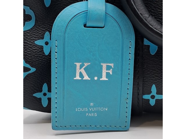 Tas, louis vuitton, keepall, zwart/turquoise - afbeelding 8 van  11