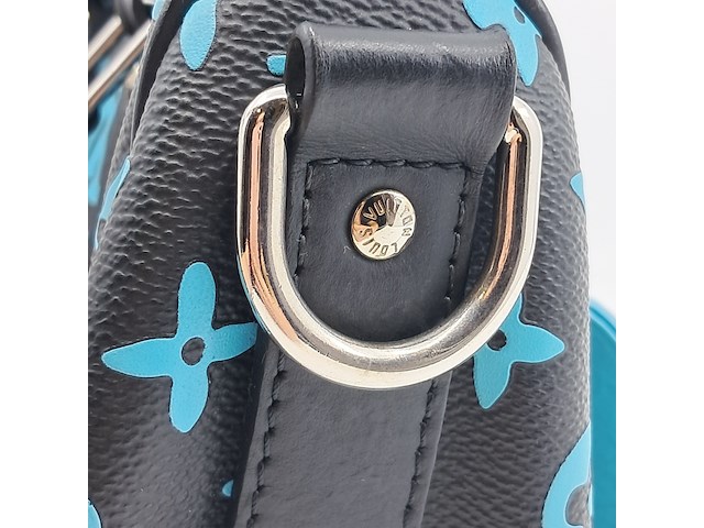 Tas, louis vuitton, keepall, zwart/turquoise - afbeelding 9 van  11