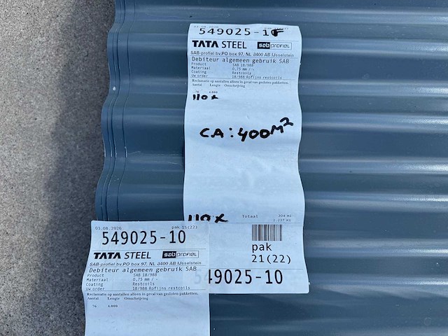 Tata steel (sab-profiel) - 110x sab 18/988 - dakwand/golfplaat - roofing material - afbeelding 4 van  4