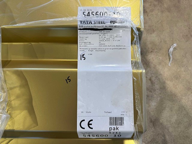 Tata steel (sab-profiel) - 15x sab 35/1035 - dakplaat - roofing material - afbeelding 3 van  4