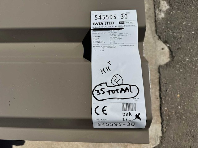 Tata steel (sab-profiel) - 35x sab 35/1035 - dakplaat - roofing material - afbeelding 4 van  4