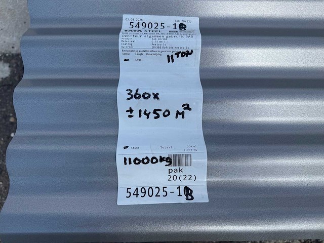 Tata steel (sab-profiel) - 360x sab 18/988 - dakwand/golfplaat - roofing material - afbeelding 3 van  4