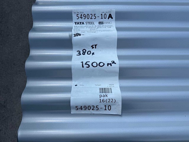 Tata steel (sab-profiel) - 380x sab 18/988 - dakwand/golfplaat - roofing material - afbeelding 4 van  4