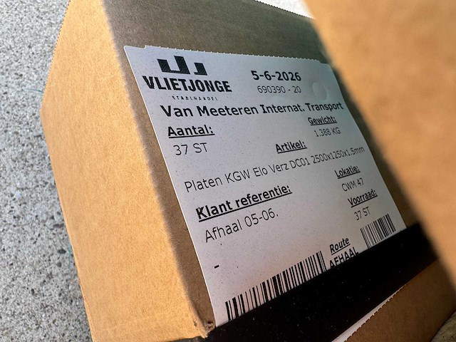 Tata steel / vlietjonge - 222x kgw elo verz dc01 - vlakke plaat - roofing material - afbeelding 7 van  8