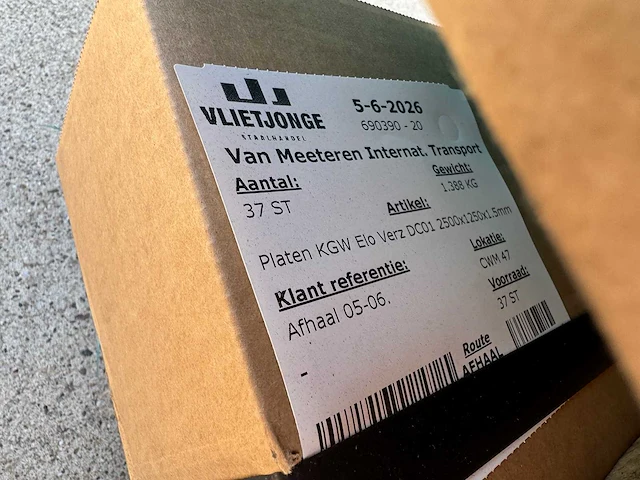 Tata steel / vlietjonge - 222x kgw elo verz dc01 - vlakke plaat - roofing material - afbeelding 7 van  8