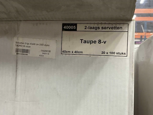 Taupe doos á 20x100 stuks servetten - afbeelding 2 van  2