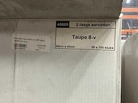 Taupe doos á 20x100 stuks servetten - afbeelding 2 van  2