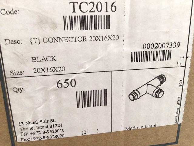 Tavlit 20x16x20 mm t connector koppeling (1950x) - afbeelding 3 van  4