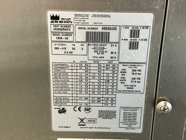 Taylor c606-59 soft ijsmachine combi - afbeelding 5 van  14