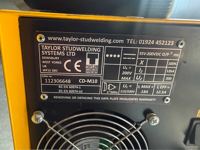 Taylor studwelding cd-m10 stiftlasmachine - afbeelding 3 van  3