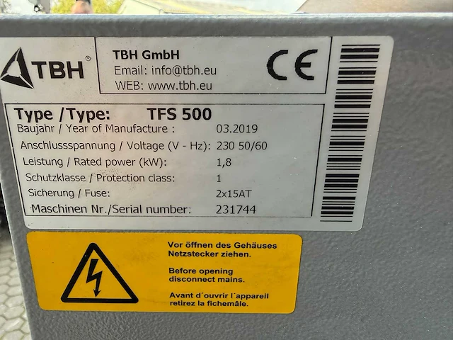 Tbh - 2019 - tfs500 - filter afzuigsysteem - afbeelding 4 van  6