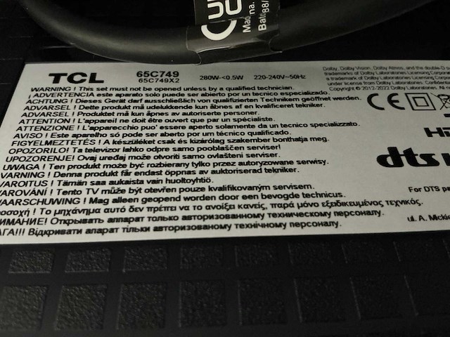 Tcl 65c749 65” qled televisie - afbeelding 5 van  8