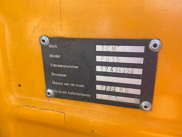 Tcm fg 15 vorkheftruck - afbeelding 6 van  14