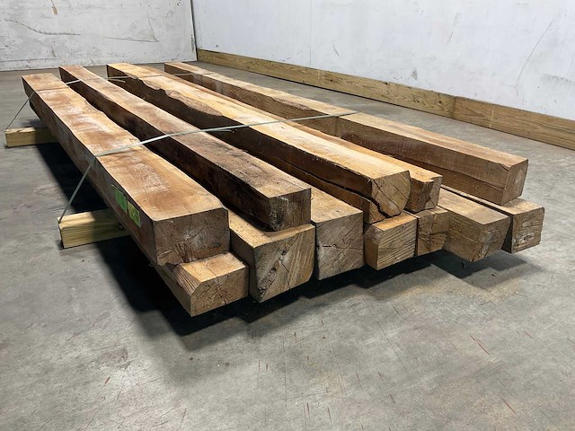 Teak balk 203x8-15 cm (12x) - afbeelding 3 van  3