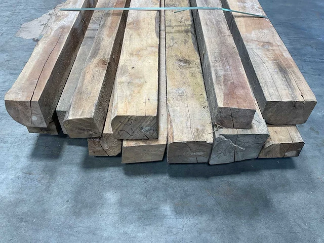 Teak balk 203x8-15 cm (12x) - afbeelding 3 van  8