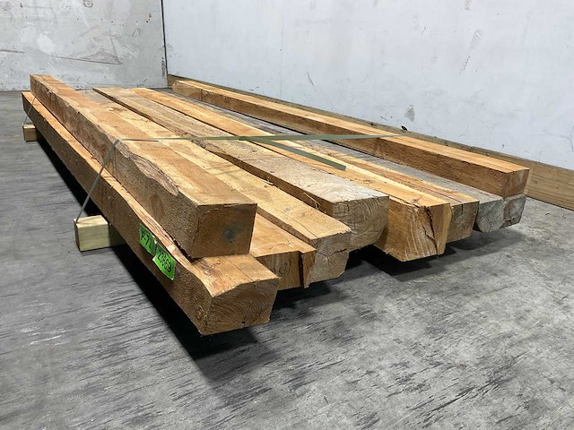 Teak balk 230x10-13 cm (10x) - afbeelding 3 van  4