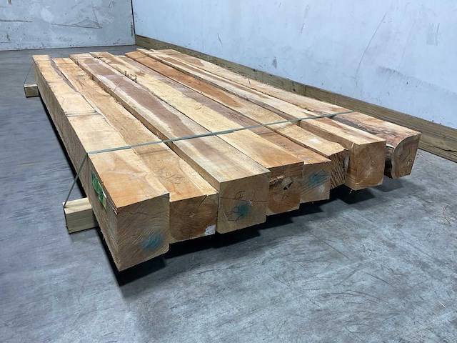 Teak balk 230x10-15 cm (8x) - afbeelding 4 van  8