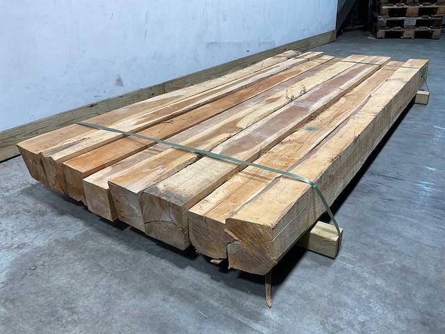 Teak balk 230x10-15 cm (8x) - afbeelding 6 van  8