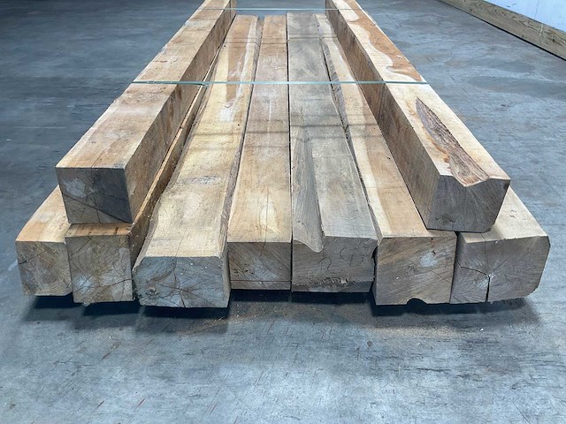 Teak balk 230x10-17,5 cm (9x) - afbeelding 5 van  8