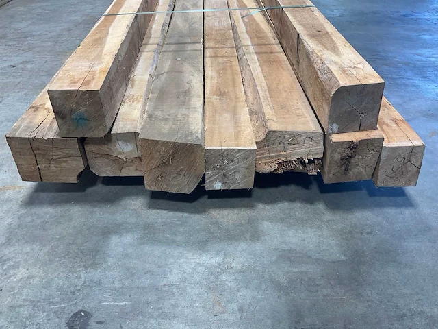 Teak balk 230x10-17,5 cm (9x) - afbeelding 3 van  8