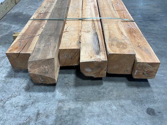 Teak balk 230x12-15 cm (6x) - afbeelding 6 van  9
