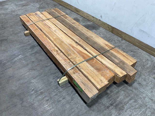 Teak balk 230x12-15 cm (6x) - afbeelding 1 van  9