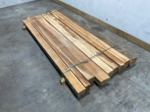 Teak balk 230x12-17 cm (9x) - afbeelding 1 van  8