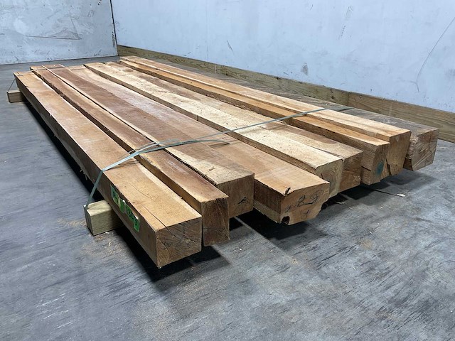 Teak balk 230x12-17 cm (9x) - afbeelding 4 van  8