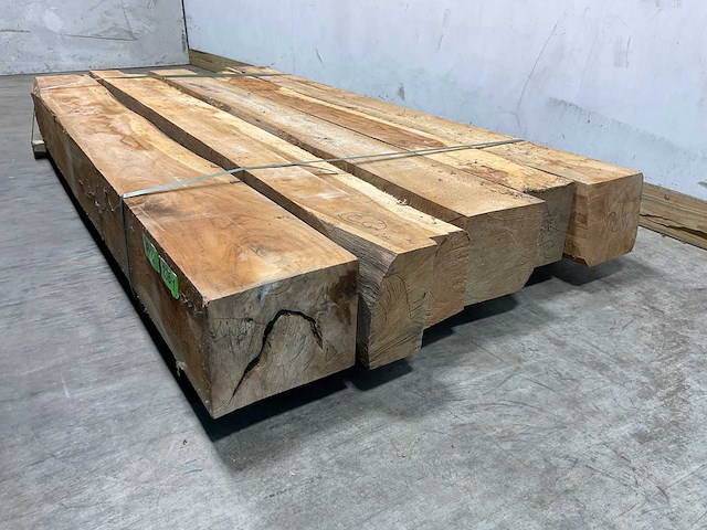 Teak balk 230x13-26 cm (6x) - afbeelding 3 van  7