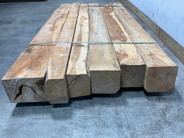 Teak balk 230x13-26 cm (6x) - afbeelding 4 van  7