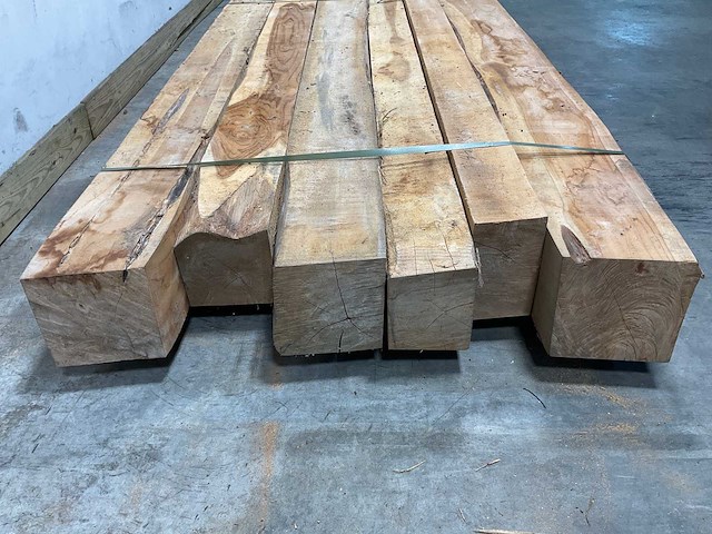 Teak balk 230x13-26 cm (6x) - afbeelding 6 van  7