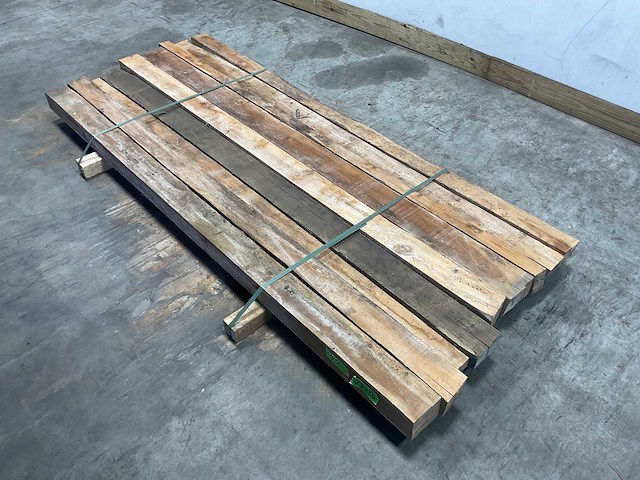 Teak balk 230x6-14 cm (9x) - afbeelding 1 van  8