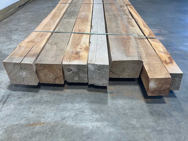 Teak balk 230x7-21 cm (7x) - afbeelding 3 van  6