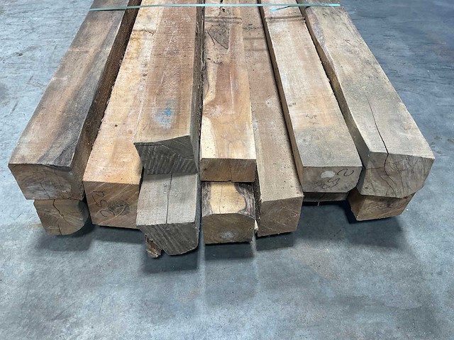 Teak balk 230x7,5-15 cm (12x) - afbeelding 3 van  8