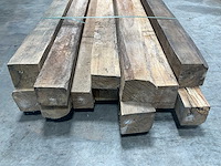 Teak balk 230x7,5-15 cm (12x) - afbeelding 2 van  3